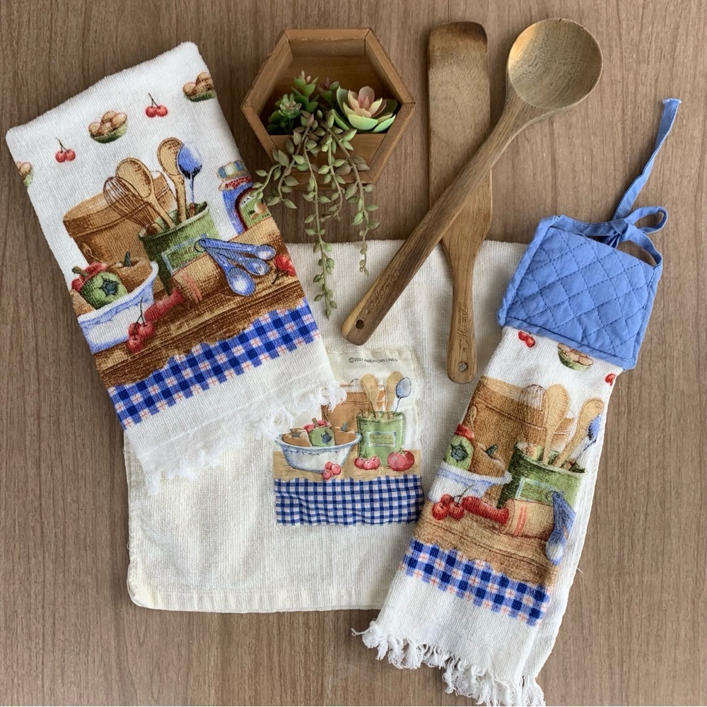 Kitchen Towels Set of 3 Grandmas Kitchen Dish Towels Y2K